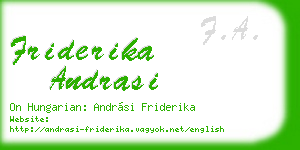 friderika andrasi business card